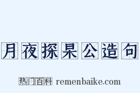 月夜探杲公造句是什么意思的图片